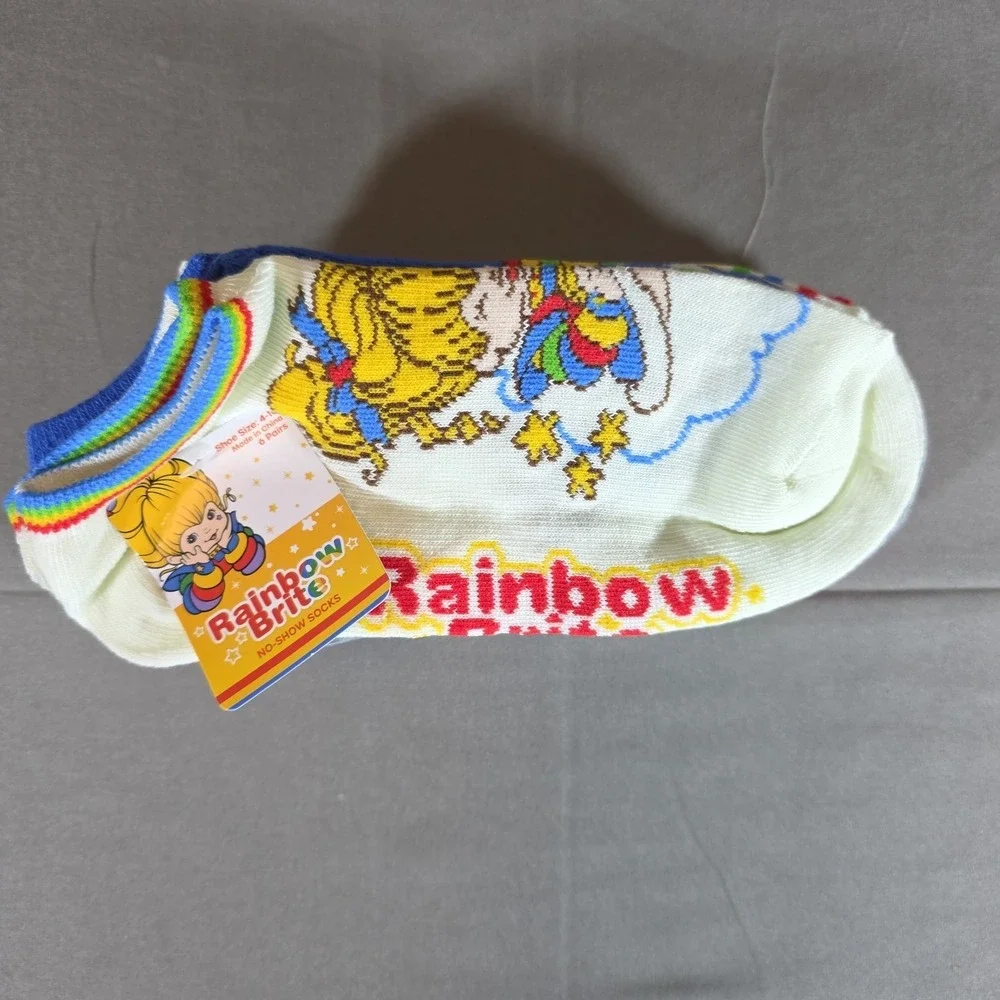 NWT 6-pack Rainbow Brite Women's No‎ Show Socks Size 4-10